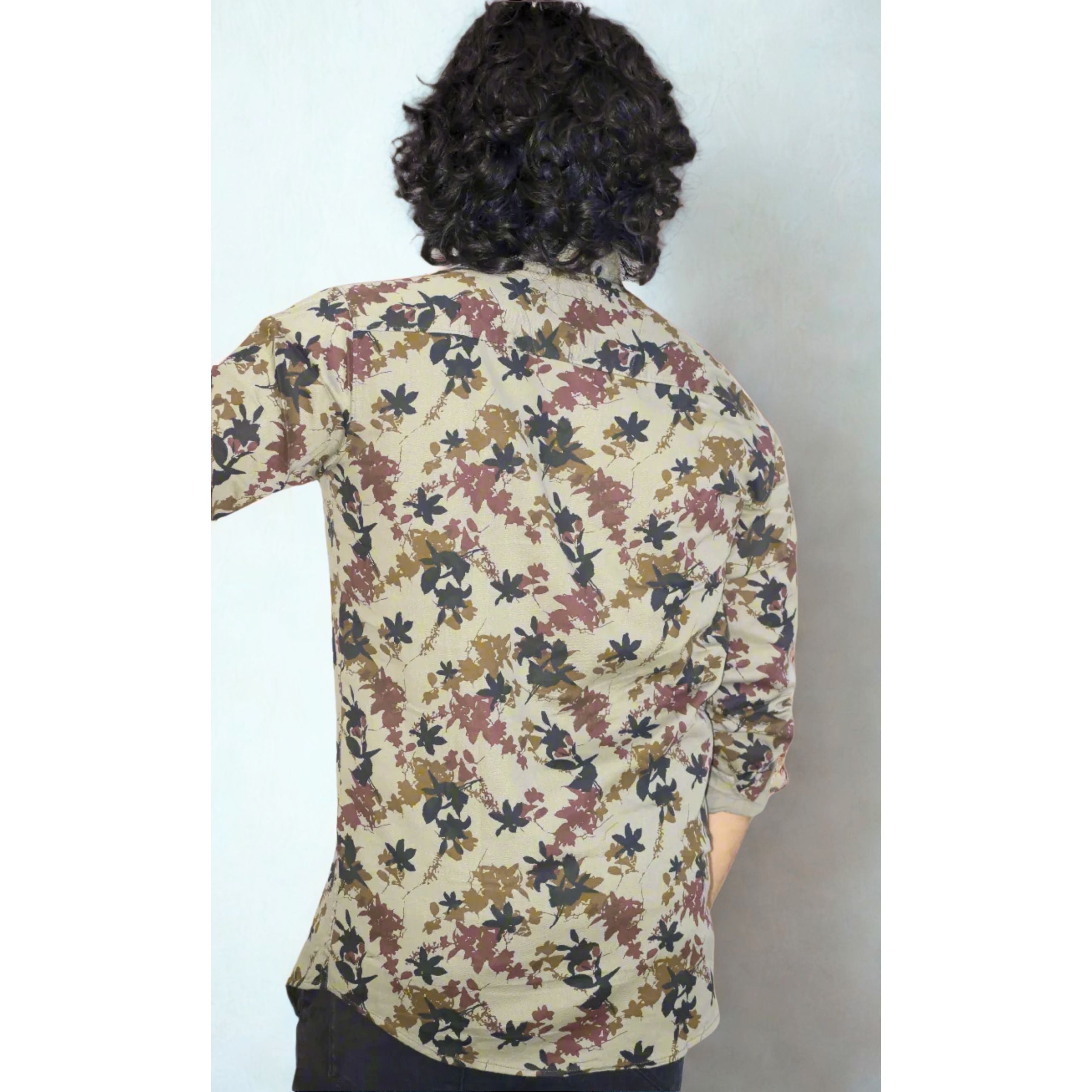Floral Print Burgundy Shirt