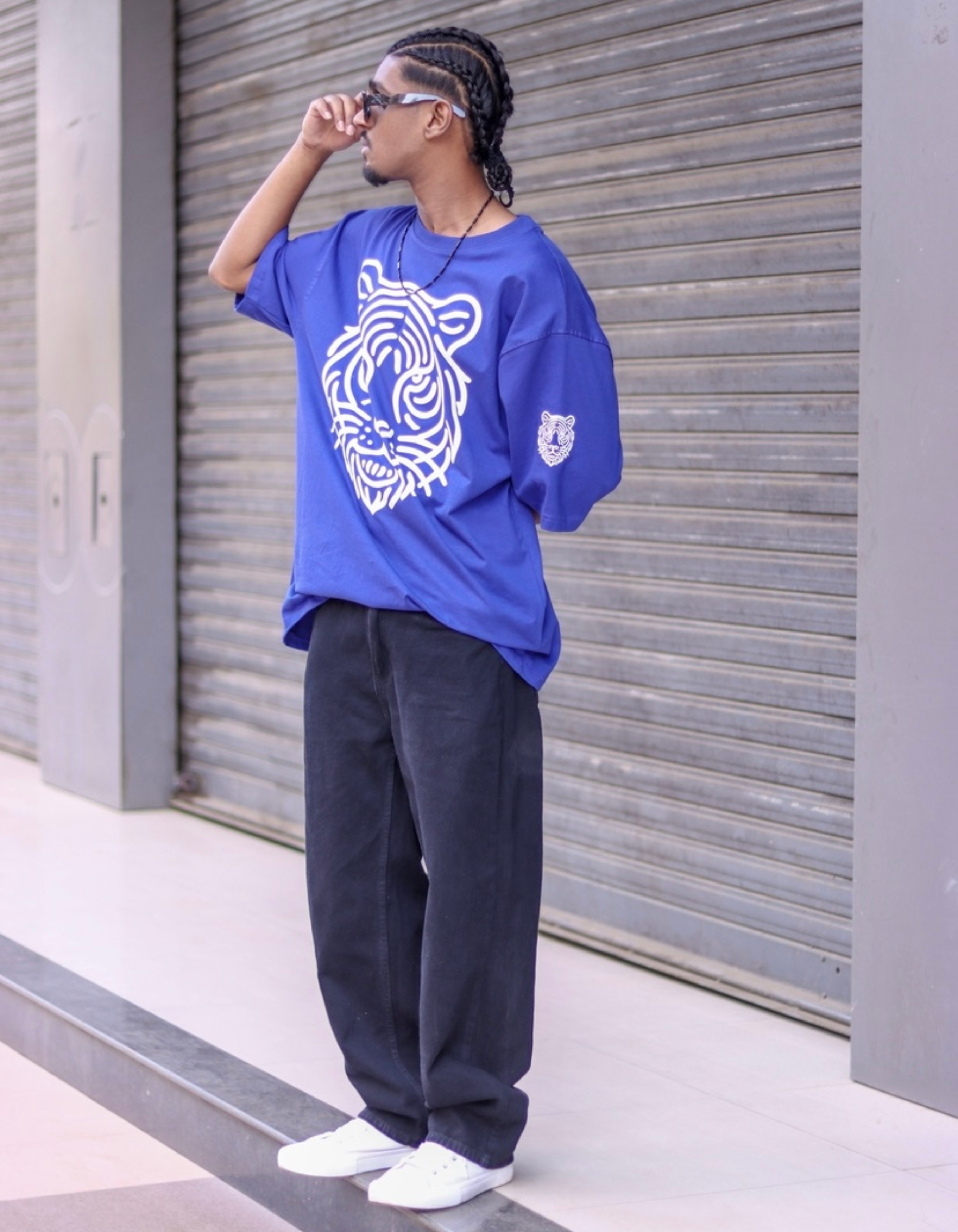 Tiger Spirit Over Size Navy Blue-Tee