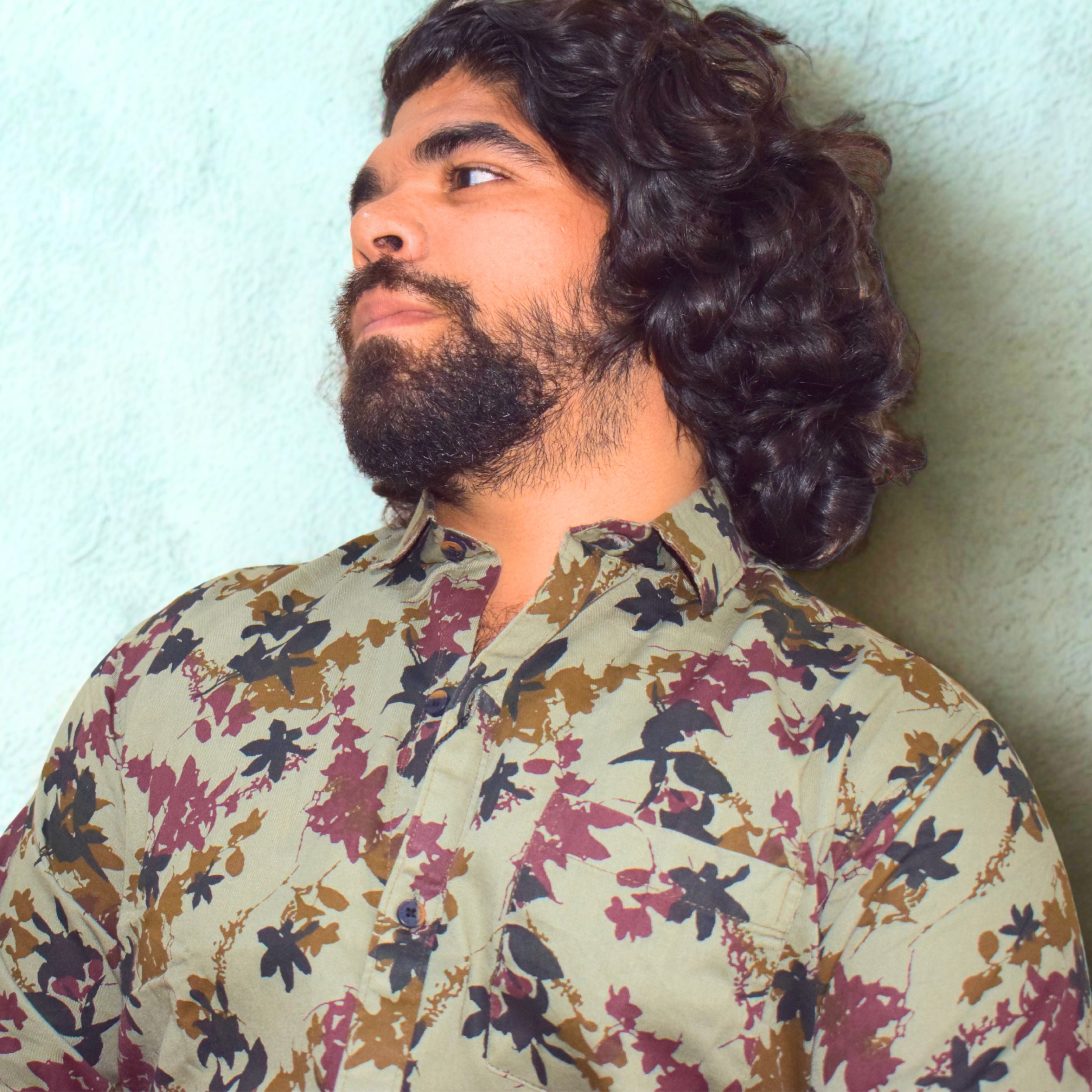 Floral Print Burgundy Shirt