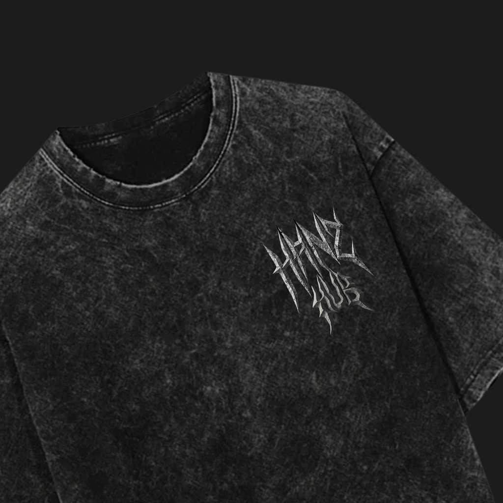 Croc Jaw Acid Wash Black-Tee