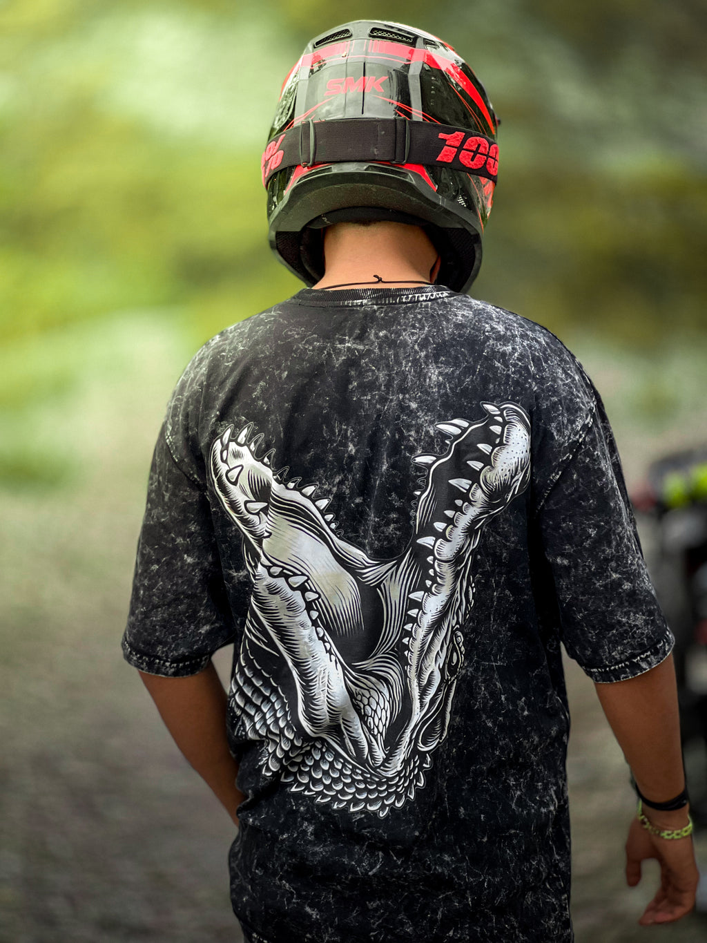 Croc Jaw Acid Wash Black-Tee