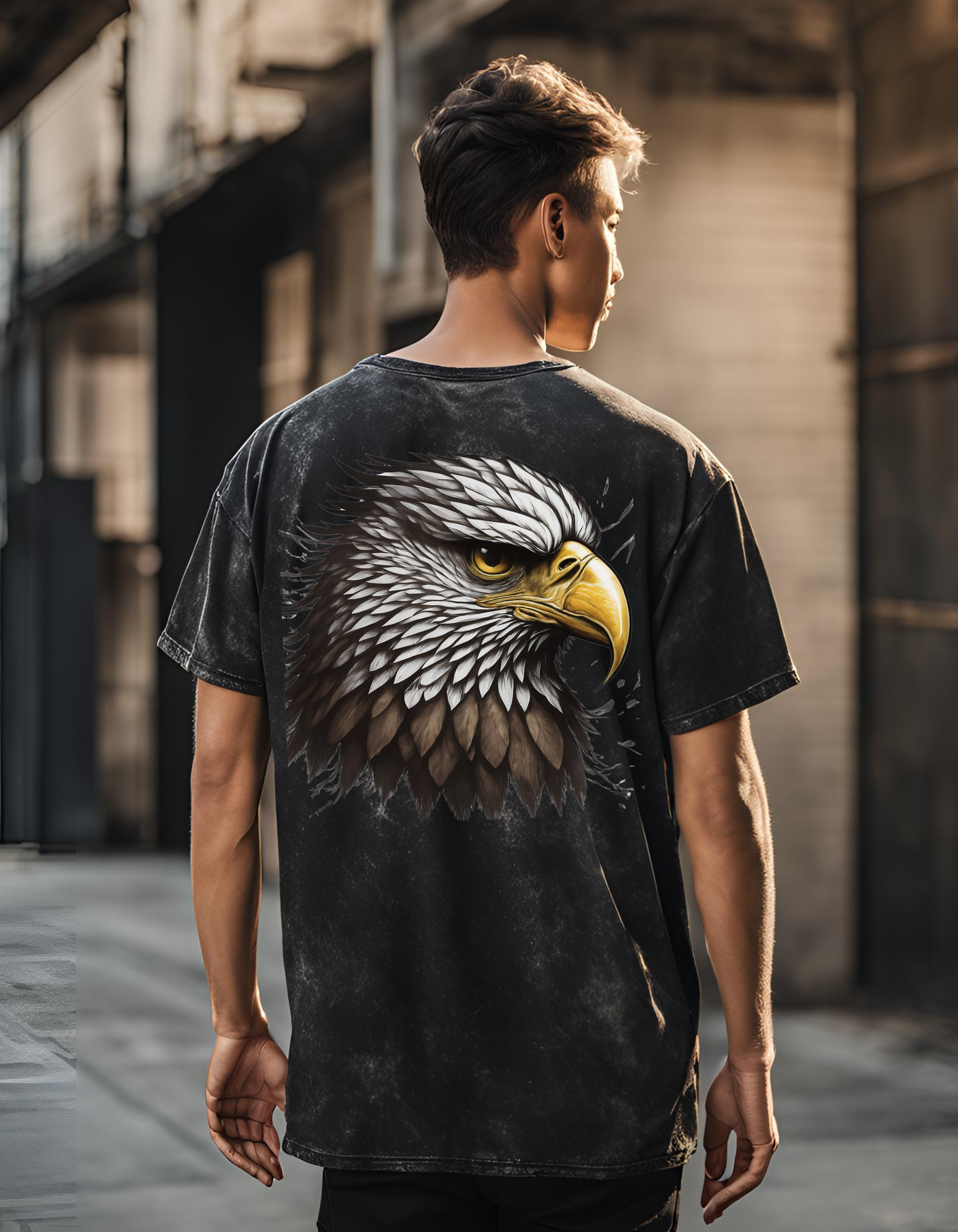 Golden Gaze Acid Wash Black- Tee
