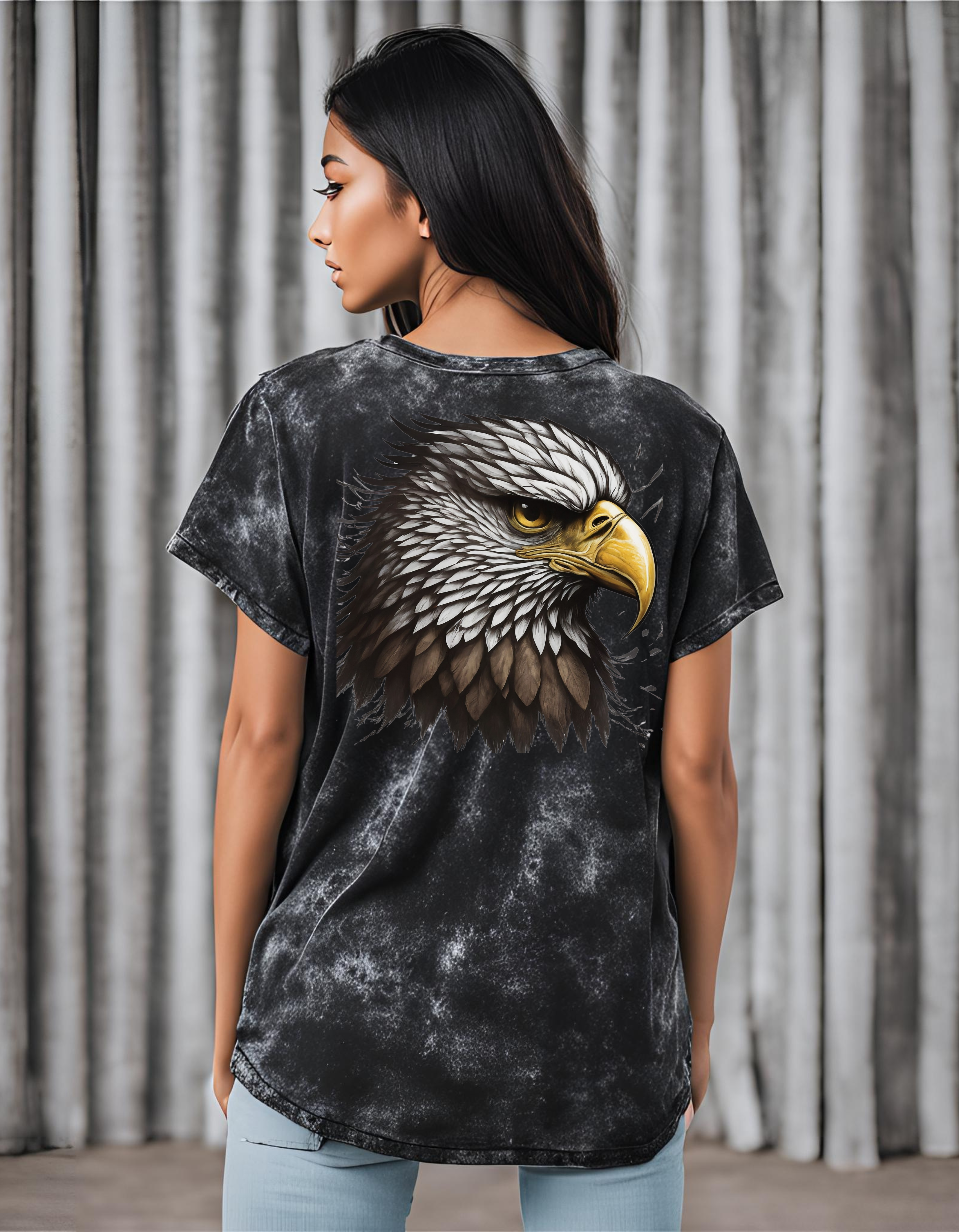 Golden Gaze Acid Wash Black- Tee
