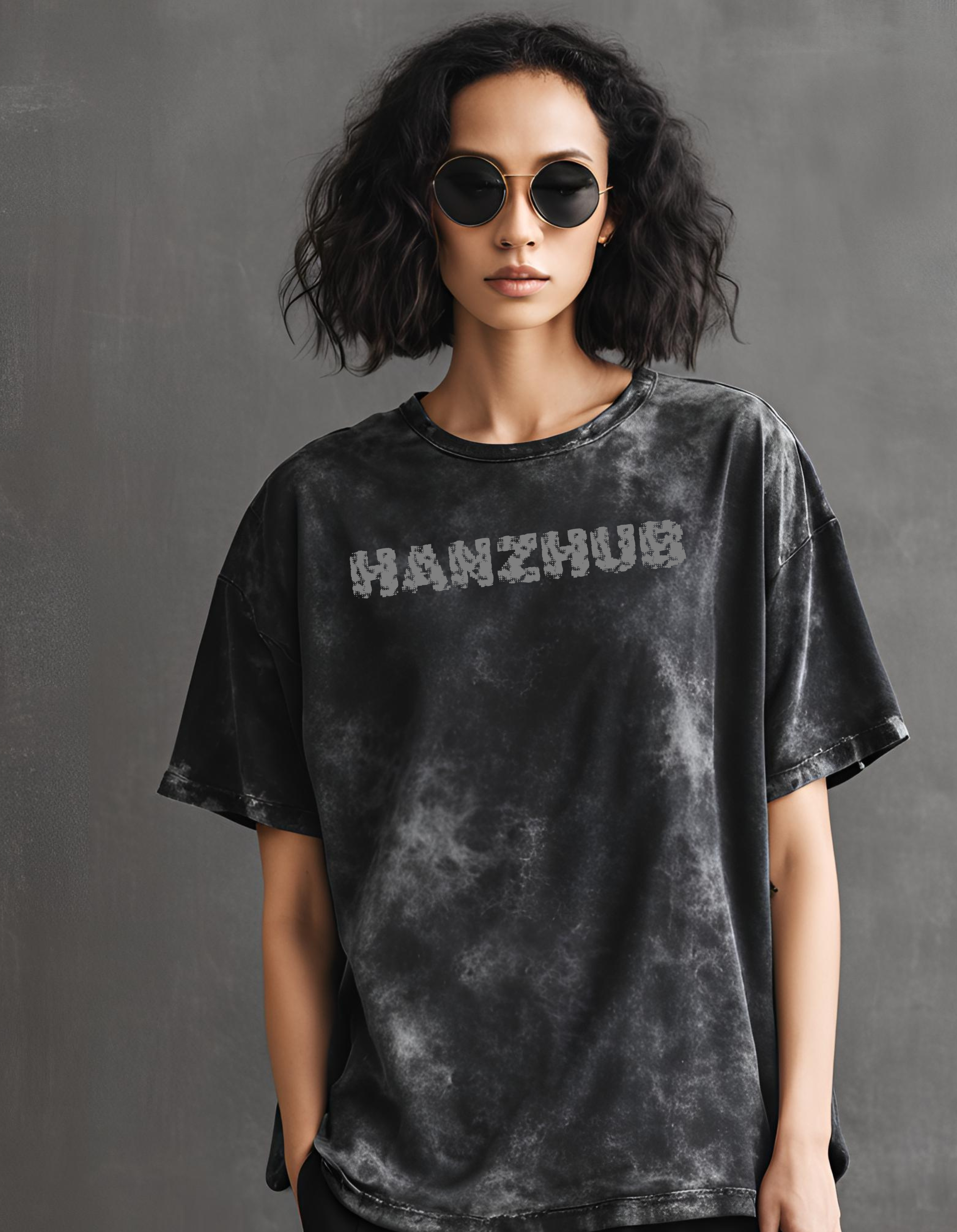 Golden Gaze Acid Wash Black- Tee