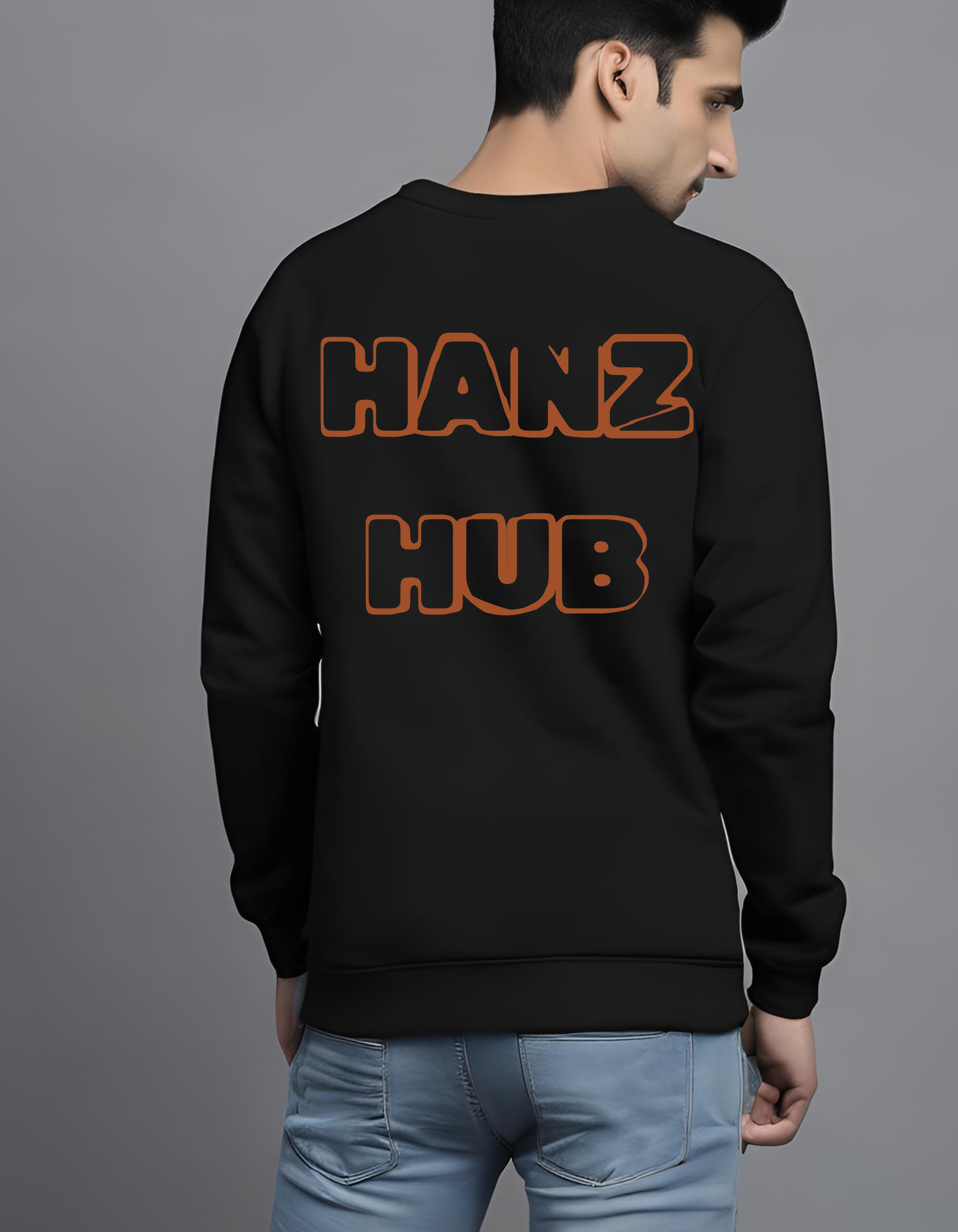 Bear Print Grey Melange- Sweatshirt
