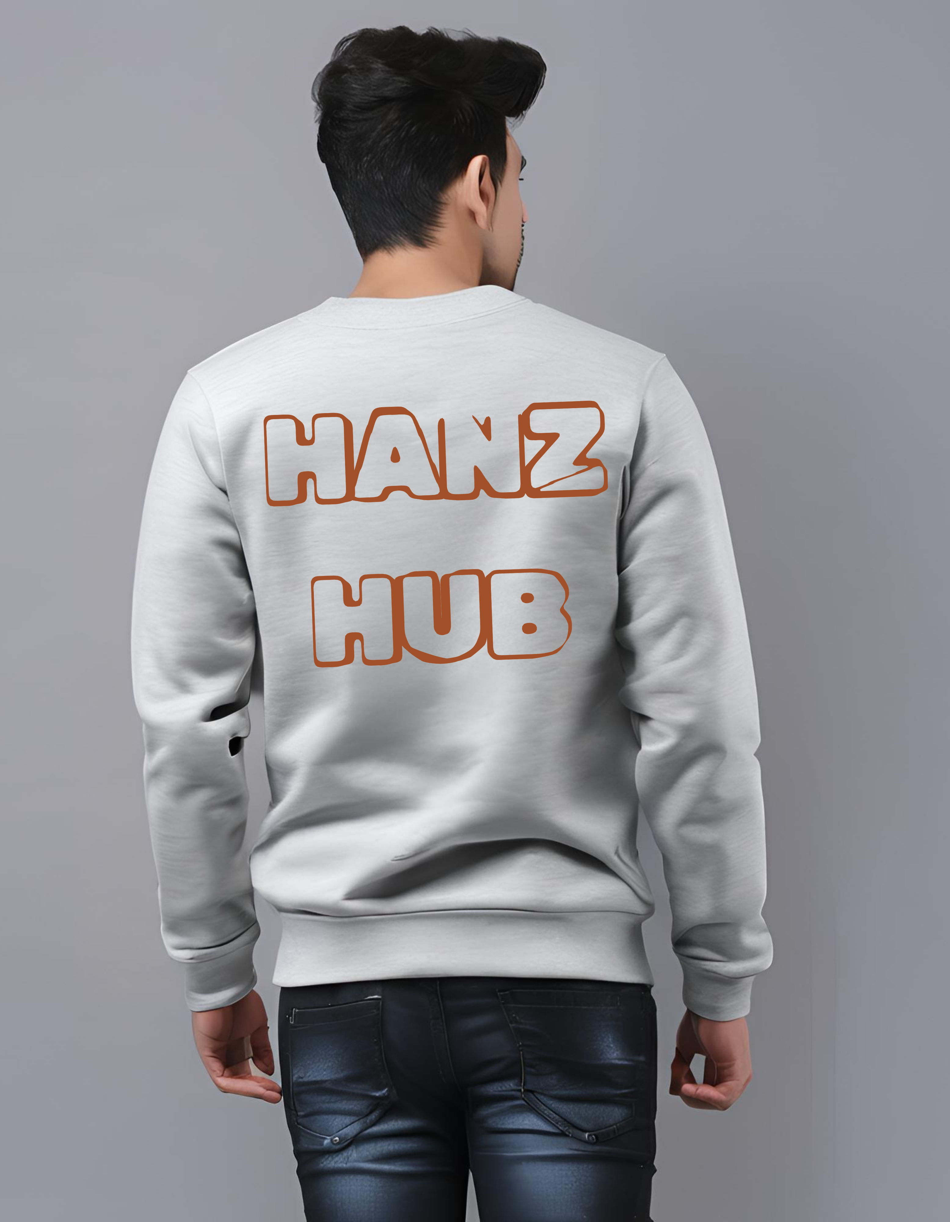 Bear Print Grey Melange- Sweatshirt