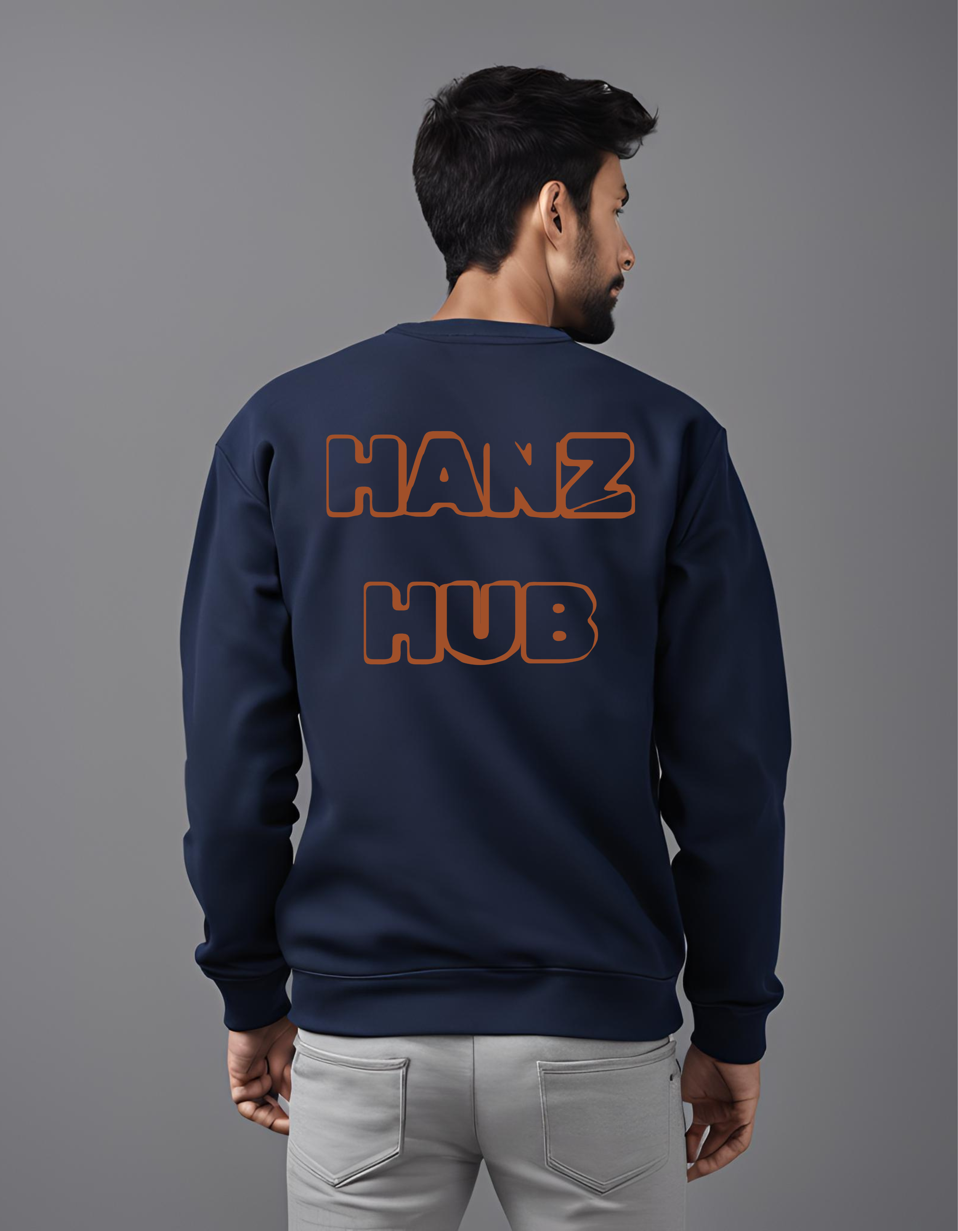 Bear Print Grey Melange- Sweatshirt